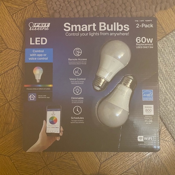 Feit Electric LED Smart Bulb 60W 2pk - Picture 2 of 9